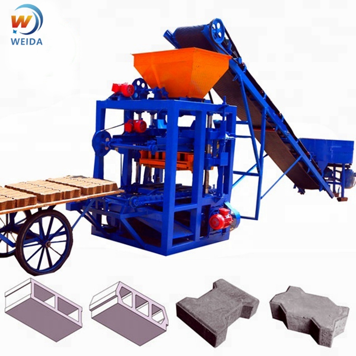 Hot Sale QT4 - 24 Semi Automatic Cement Paving Brick Making Machinery Concrete Block Machine