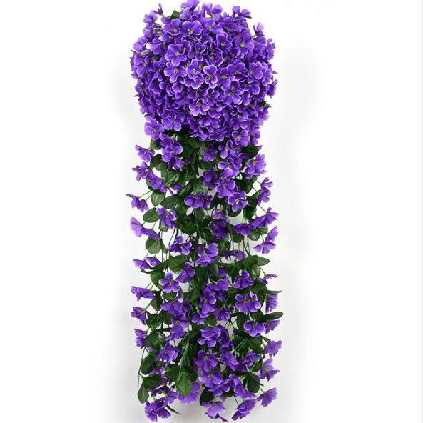 Artificial flower hanging wisteria Artificial rattan flowers household wall hanging purple hanging flowers for home decorations