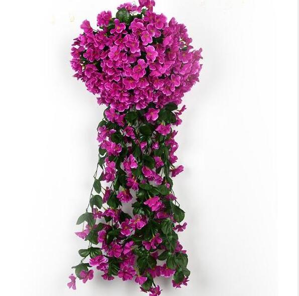 Artificial flower hanging wisteria Artificial rattan flowers household wall hanging purple hanging flowers for home decorations