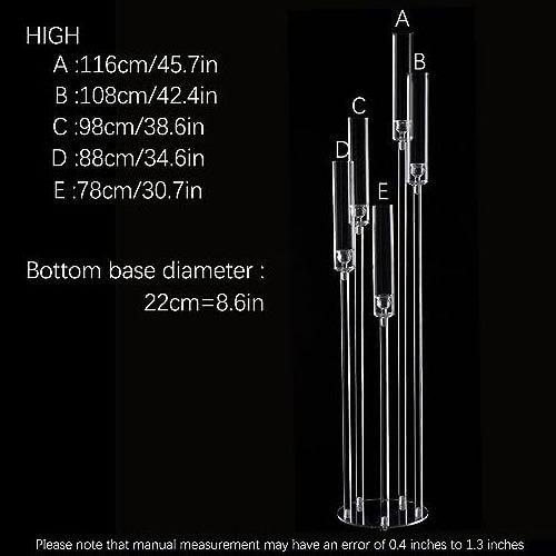 Acrylic Floor Candelabra 5 Arm Taper Candelabra Table Decoration Votive Pillar Fit LED Candle Holders for Home Party Decoration