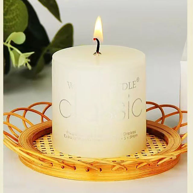 Hot Selling Decoration European Ivory Large Cylinder White Birthday Wedding Classic Smokeless Pillar Candle