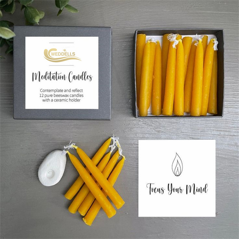 Weddells South Sudan Yellow Bees Wax Blend Pillar Candles 100% Pure Natural Beeswax Candles