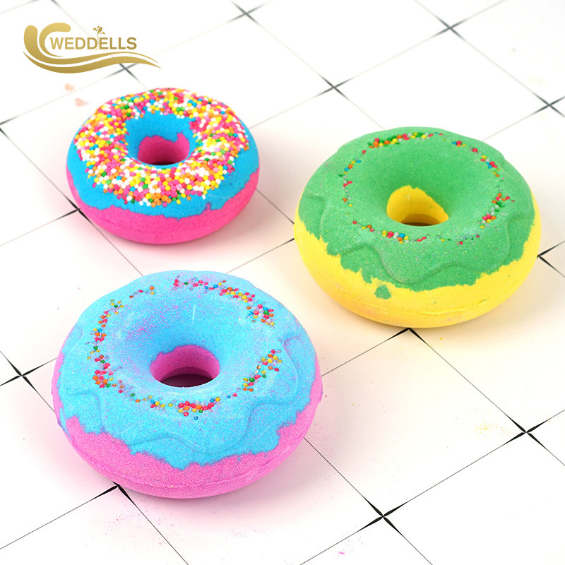 bath bombs with gold glitter kids rings inside wholesale donut