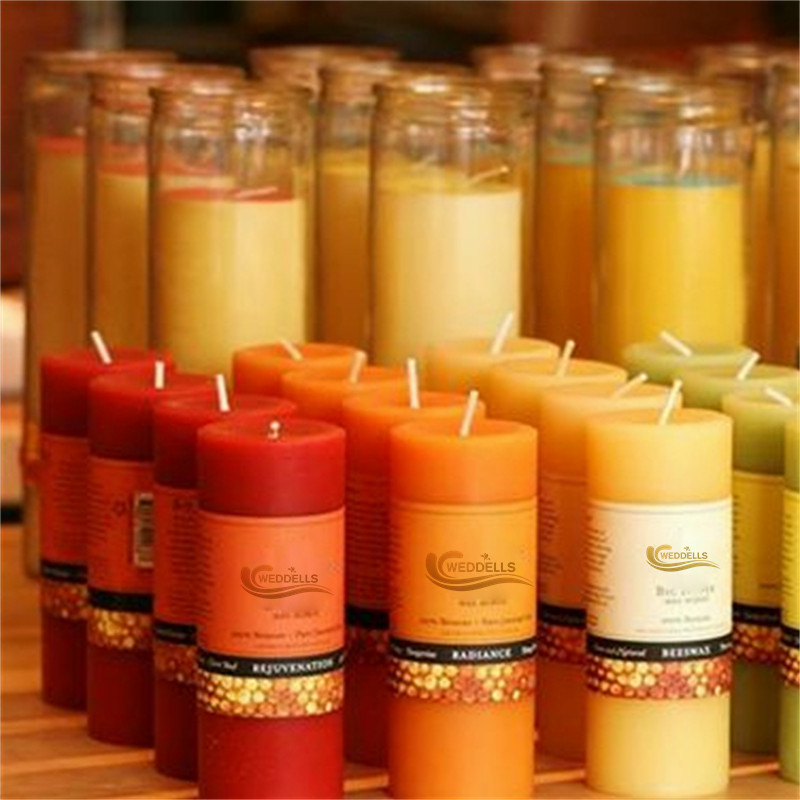 Weddells South Sudan Yellow Bees Wax Blend Pillar Candles 100% Pure Natural Beeswax Candles