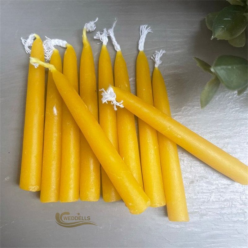 Weddells Decorative Tall Thin Pure Beeswax Candles for Church Prayer, Smokeless No Drip Honey Scented Taper Candles For Birthday