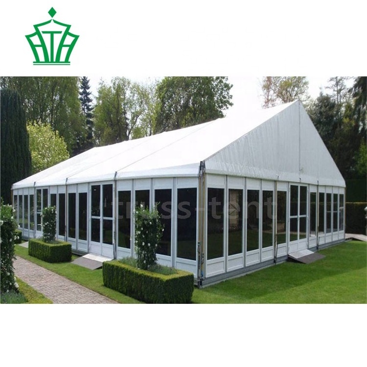 15x20m Luxury wedding tent glass wall event canopy for party rental 200 seats people