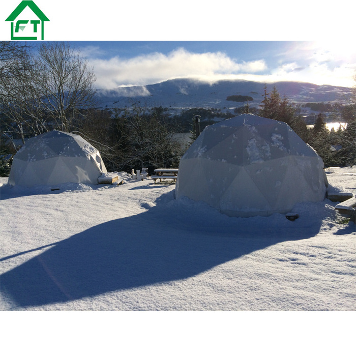 Winter Outdoor Hard Igloo Geodesic Event Dome House Tent With Fireplace Insulation