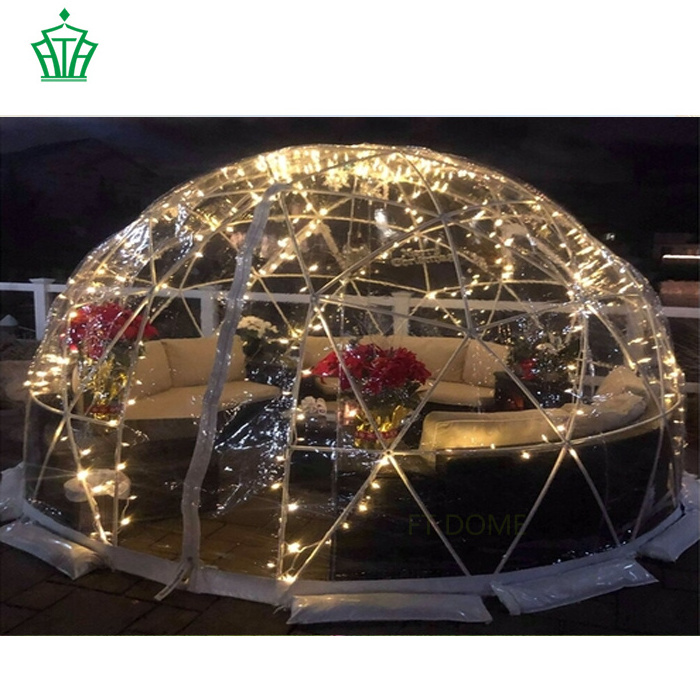 New Design Geodesic Dome Tent Clear PVC Cover Garden Plastic igloo suitable for multiple people