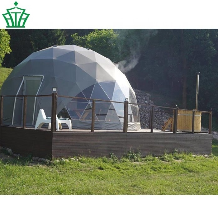 Luxury camping geodesic dome tent house igloo for glamping  resort suitable with 200 300 people