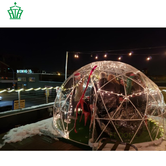 New Design Geodesic Dome Tent Clear PVC Cover Garden Plastic igloo suitable for multiple people