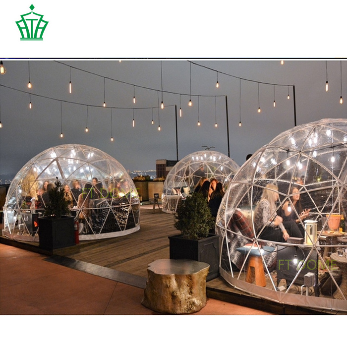 New Design Geodesic Dome Tent Clear PVC Cover Garden Plastic igloo suitable for multiple people