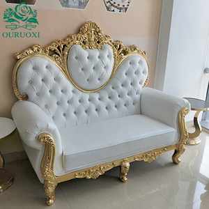 Wedding Sofa Chairs Furniture Decor Bride and Groom Heart Shape Double Seaters Throne Sofa