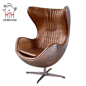 Luxury VintageLiving Room Furniture Aviation Egg chair Office Use Swivel Lounge Chair Aviation Egg Chair