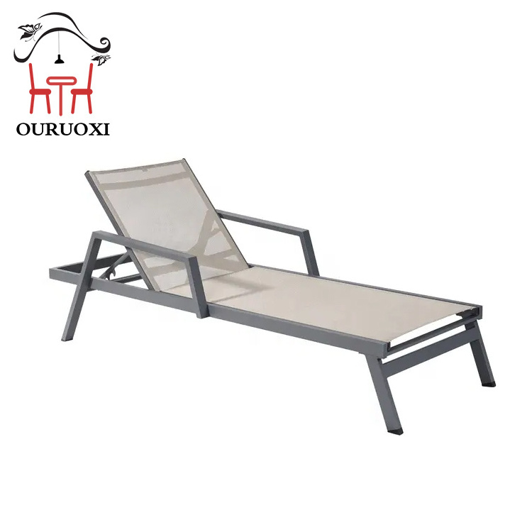 Adjustable Outdoor Patio Sunbed Furniture Aluminium Beach Pool Sun Lounger