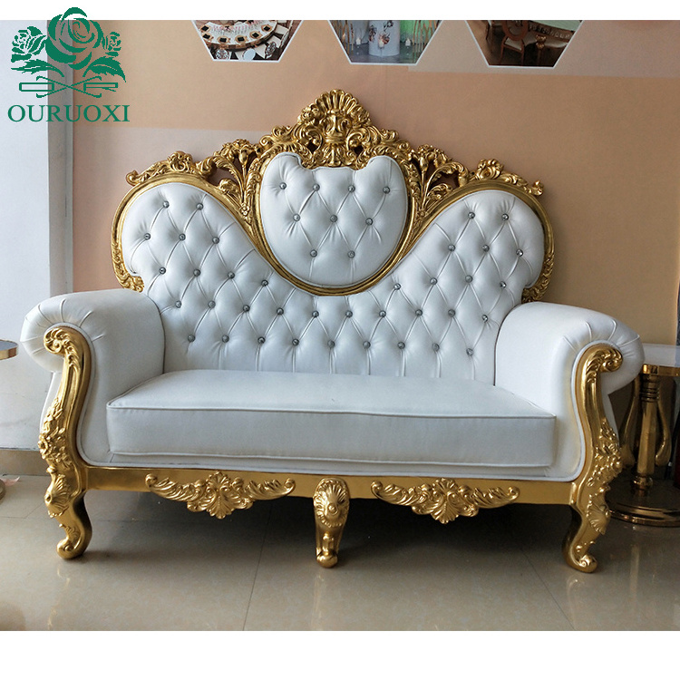 Wedding Sofa Chairs Furniture Decor Bride and Groom Heart Shape Double Seaters Throne Sofa