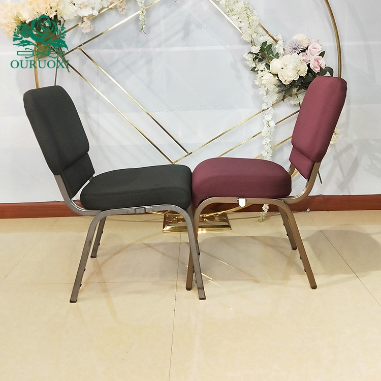 Stackable used padded church chairs for sale