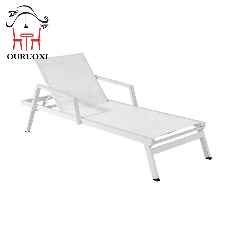 Adjustable Outdoor Patio Sunbed Furniture Aluminium Beach Pool Sun Lounger