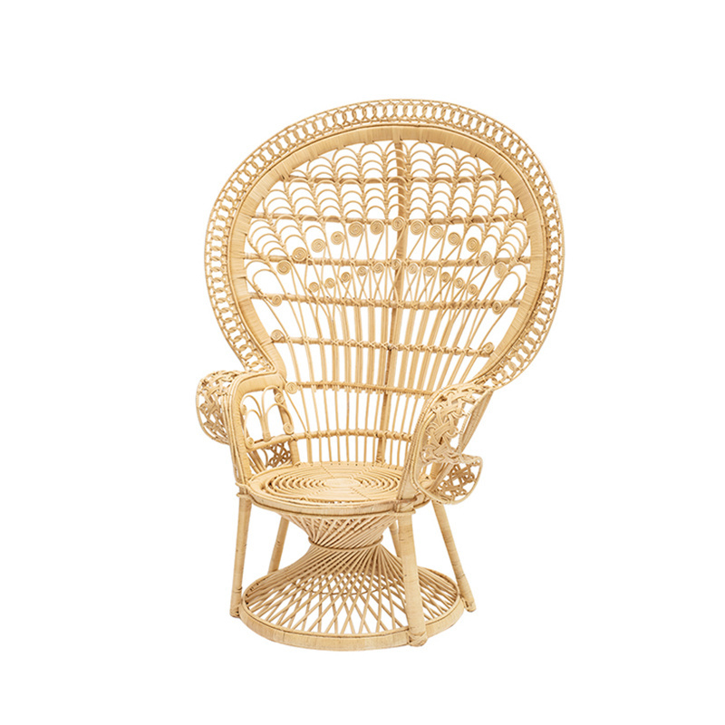 Outdoor Furniture Garden Rattan Chair Handmade Cane Peacock Wicker Chair