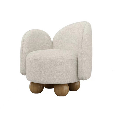 Nordic Lounge Lazy Chair Lamb Wool Solid Wood Single Sofa Chair For Kids Bedroom Living Room