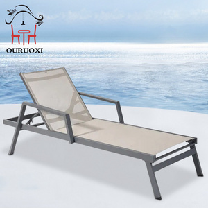 Adjustable Outdoor Patio Sunbed Furniture Aluminium Beach Pool Sun Lounger