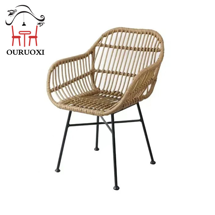 Outdoor Restaurant Dining Chair Aluminium Waterproof Garden Patio Rattan Chair