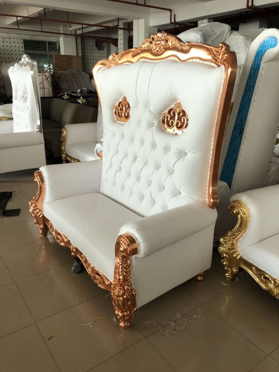 Luxury Royal Cheap King Throne Chair Pink Wedding Chair For Bride And Groom