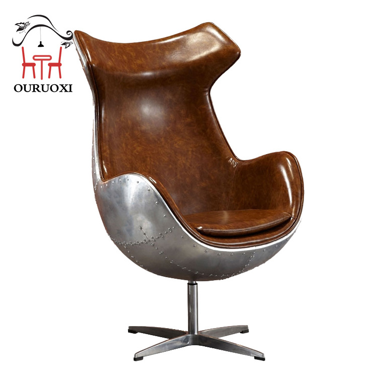 Luxury VintageLiving Room Furniture Aviation Egg chair Office Use Swivel Lounge Chair Aviation Egg Chair