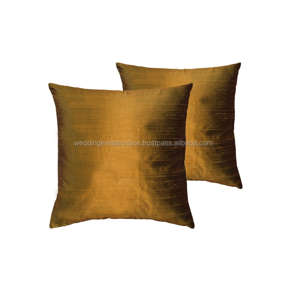 Pillow cover made of 100% Thai silk, dupioni silk or faux silk