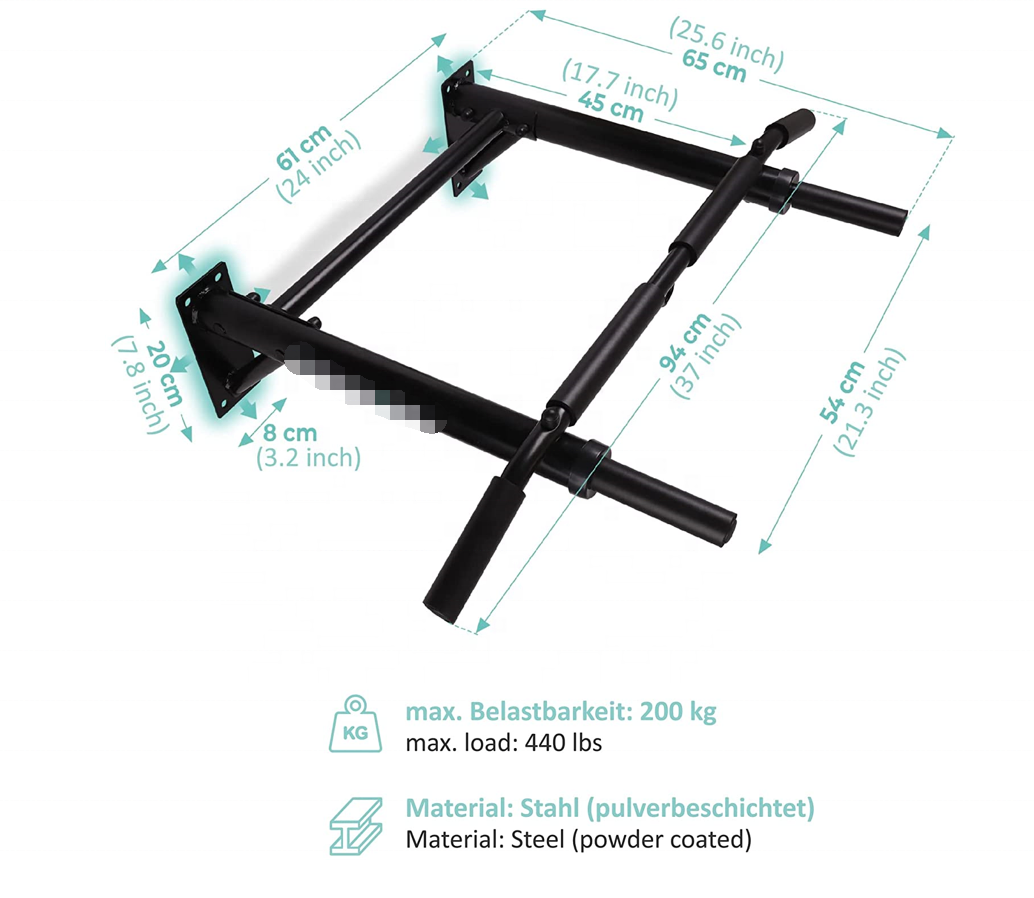 ONESTARSPORTS Factory Price Hot Sale Collapsible Wall Chin Up Bar Gym Horizontal Bar Wall Mounted Pull Up Bar