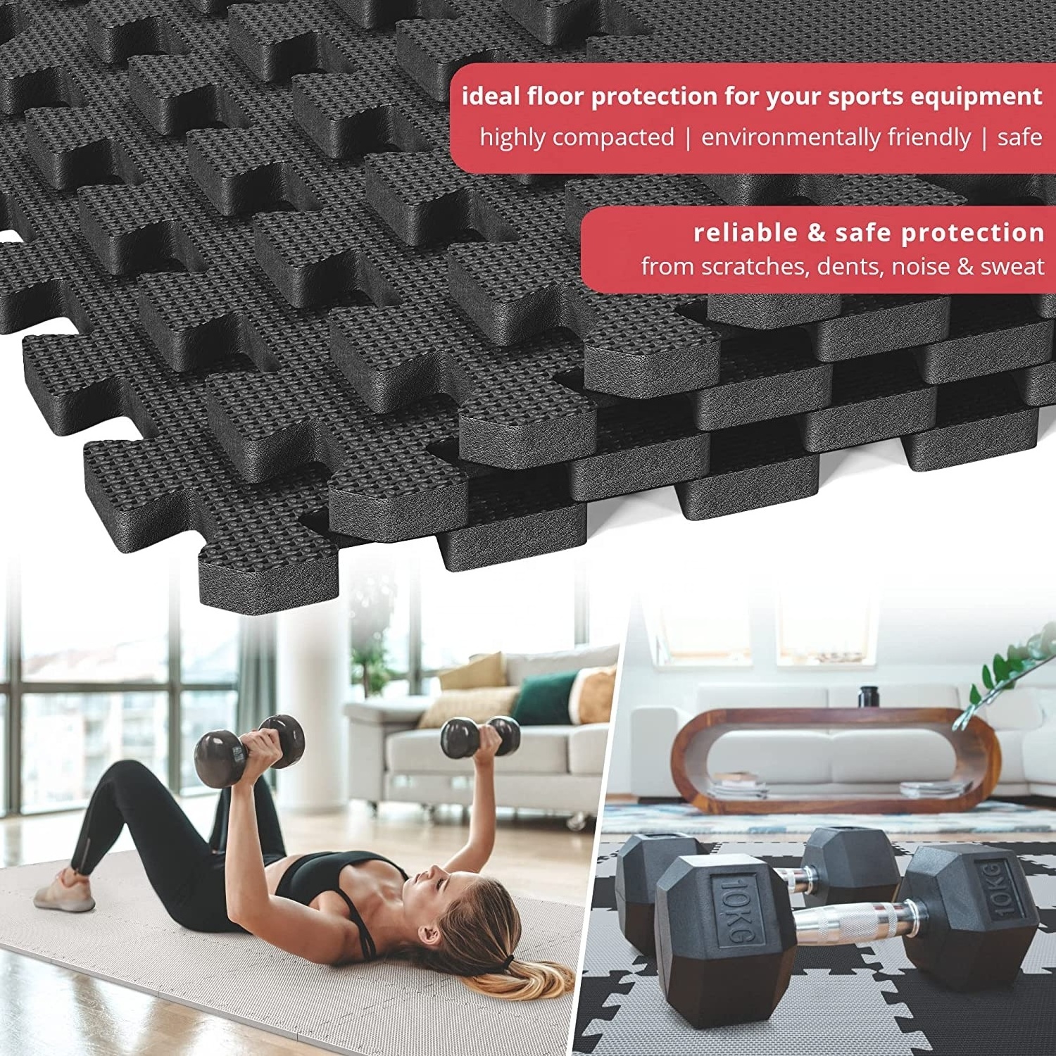 ONESTARSPORTS Fitness Weight Lifting Indoor Eva Foam Mats Flooring Gym Floor Mat