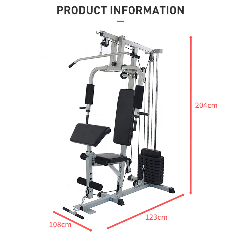 ONESTARSPORTS Home Gym System Workout Station With 75kg Of Resistance Multi Functional Trainer Compact Gym