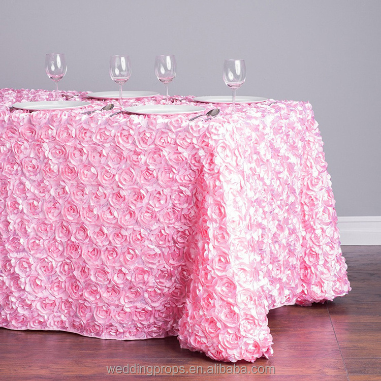 Event And Party Supplies Fashion Round Rectangle Rossete Satin Damask Silver Tablecloth Table Linens Table Runner Table Cloth