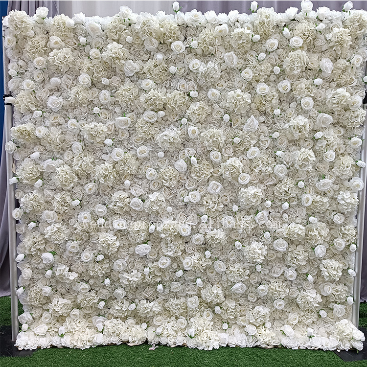 OEM Artifical Flower Wall Wedding Backdrop Silk Decorative Flower Wall Pink And Red Rose Flower Wall Wedding Decoration