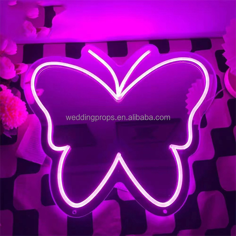 New Design Mirror Led Light Girls' Room Decorative Lights Hello Kitty Vanity Mirror Neon Mirror Custom