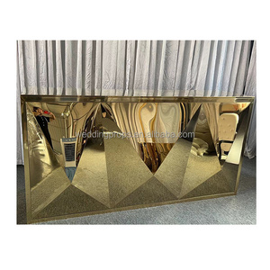 luxury wedding bar club gold silver portable led bar table stainless steel bar counter