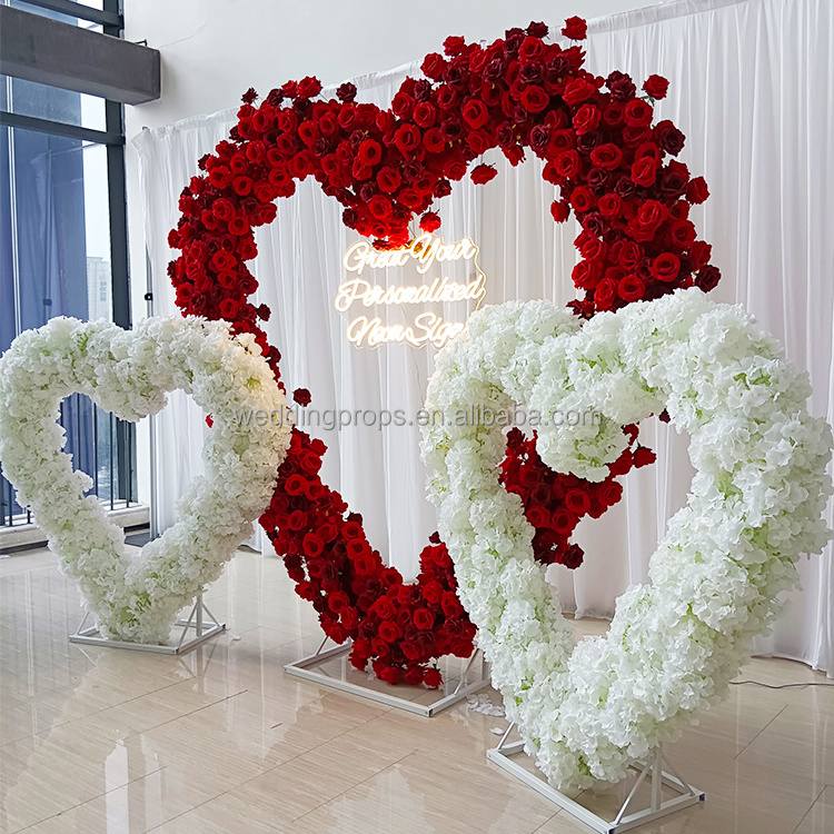 Artificial Rose Flower Row Arch Set for Wedding Decoration Outdoor Event Party Backdrop Decor Table Centerpiece