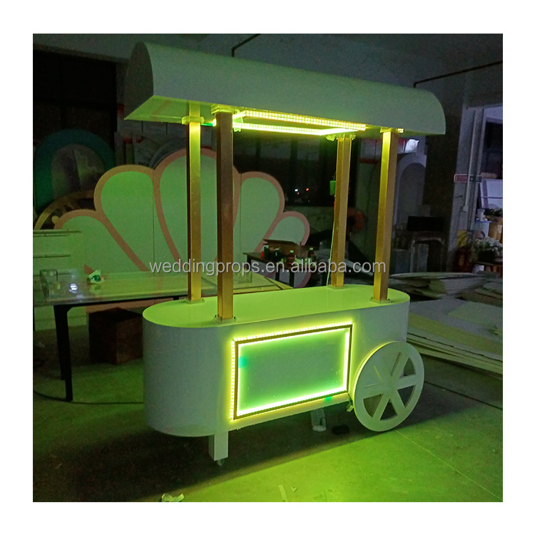 Hot Sale Modern  Candy Cart Party Cart on Wheels for Birthdays and Weddings LED lighting sweet trolley