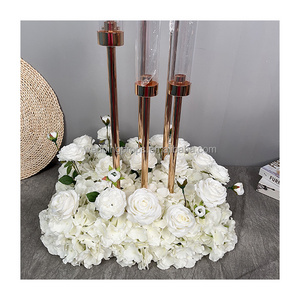 artificial flower hoop floral wreath candle holder centerpiece flower stand table decorations for weddings