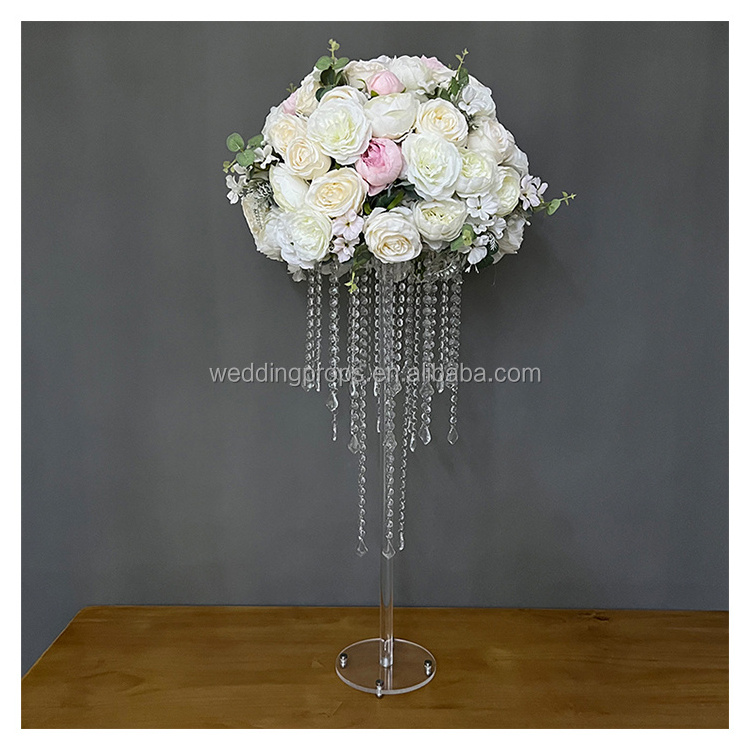 Luxury swing crystal beaded cake stand chandelier centerpieces stand for weddings