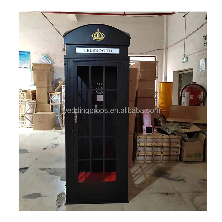 Hot sale Black London Telephone Booth model for outdoor decoration