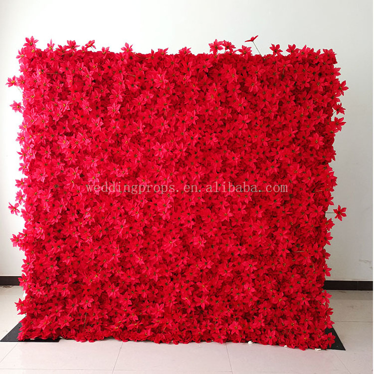 High Quality Valentine's Day Artificial Flower Wall White And Green Flower Wall For Wedding Stage Decoration