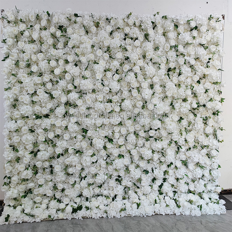 Artificial flower for wall decoration 3d flower wall backdrop custom wholesale price artificial silk flower wall