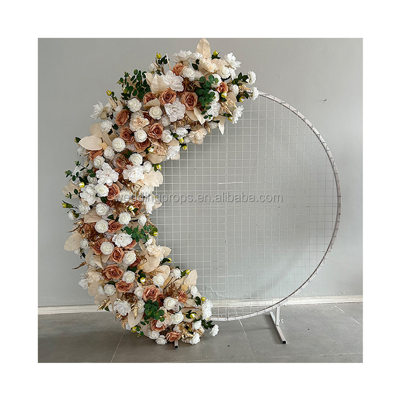 Wholesale Large Flower Arches Piece White Silk Artificial Flower Panel For Wedding Arch