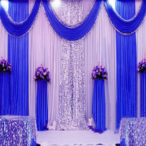 Stage Decoration Double Rod Church Sequin Indian Wedding Backdrops