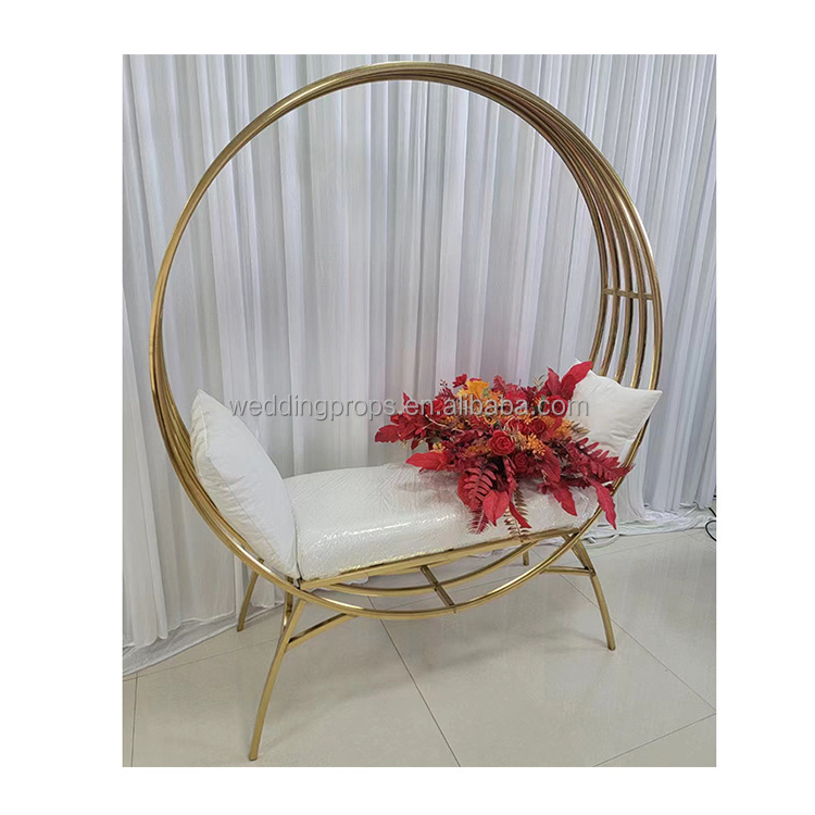 Loveseat Wholesale Royal Luxury Wedding Gold Birdcage King Throne Chairs For Wedding Decoration