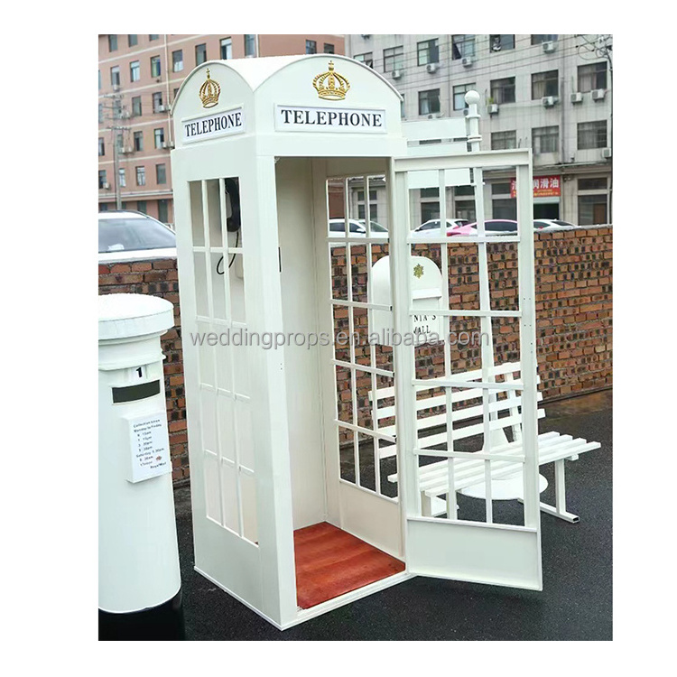 Hot sale Black London Telephone Booth model for outdoor decoration