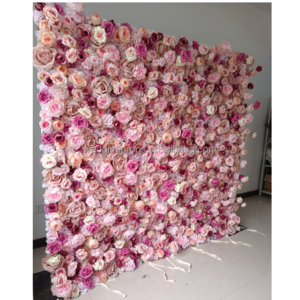 3d 5d pink artificial floral backdrop flower wall event decoration for wedding event decoration