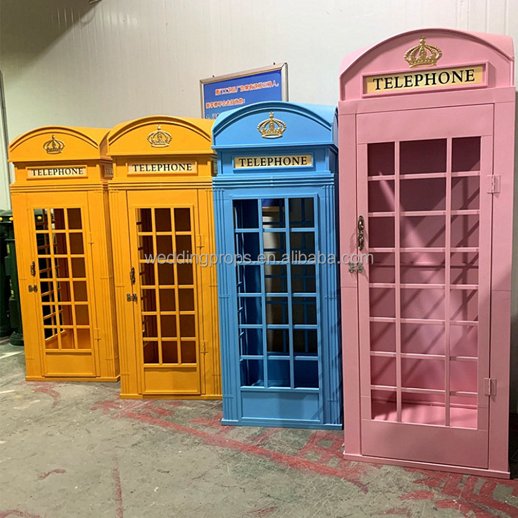 Factory Price customized metal pink telephone London Classic phone booth for sale