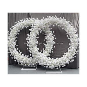 New design 2 meters white rose round flower arch wedding stage wedding flower decoration event flower background props