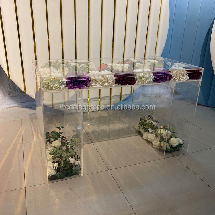 Factory Price Square Banquet Clear Acrylic Table Wedding Table